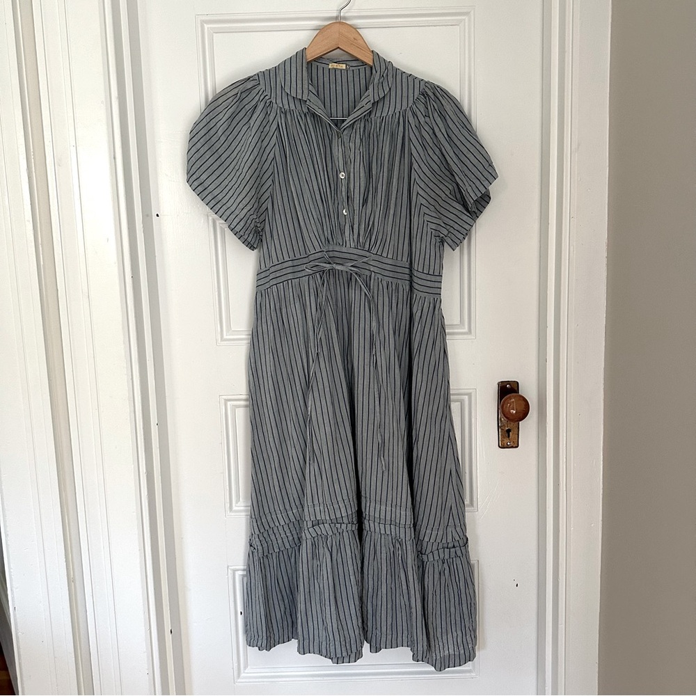 Matta Striped Midi Dress Blue size Small - Picture 3 of 10